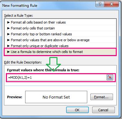 nhập công thức định dạng có điều kiện