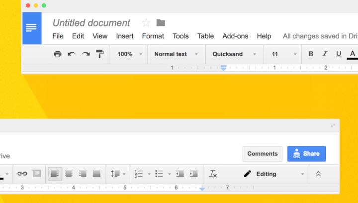Thanh công cụ tài liệu của Google