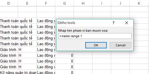 Xóa nội dung của một phạm vi được đặt tên được chỉ định trong Excel