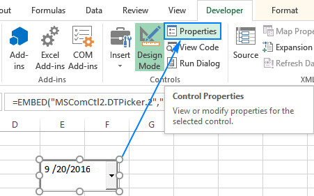 Cách tạo nút chọn ngày trong Excel ở dạng bảng 2