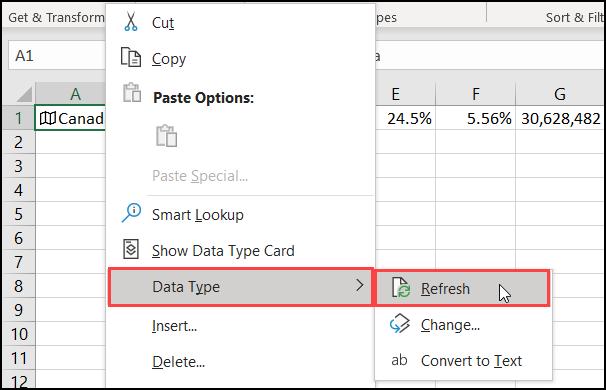 Cách sử dụng tính năng Geography (dữ liệu địa lý) tích hợp sẵn trong Excel