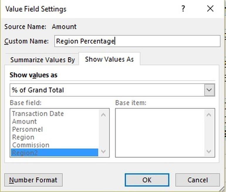 Chọn hiển thị và thay đổi tên của trường.