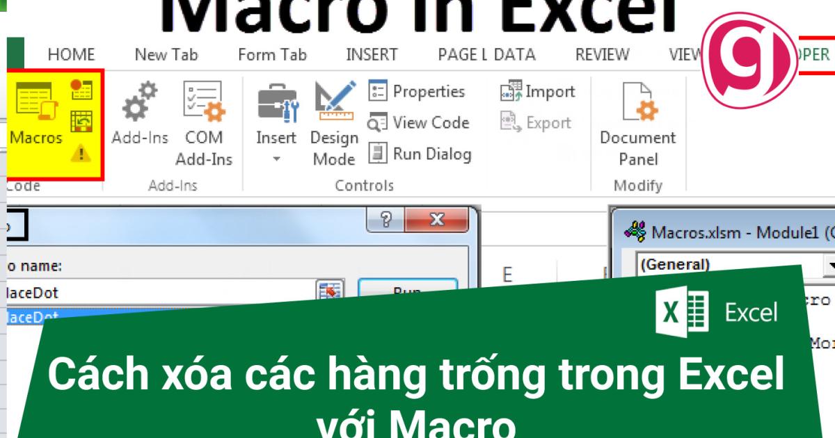 Cách xóa các hàng trống trong Excel với Macro