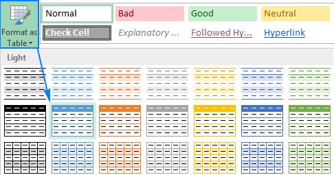 Cách tạo bảng trong Excel