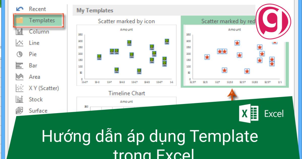 Hướng dẫn áp dụng Template mới cho biểu đồ, Workbook có sẵn trong Excel