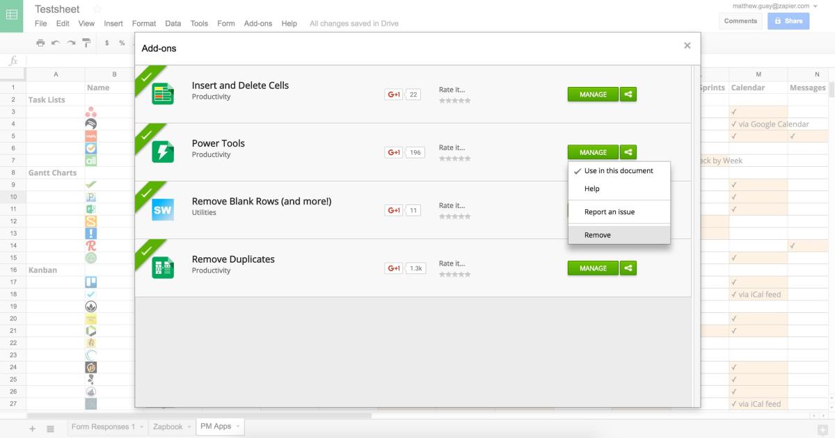 Cách thêm và xóa các tiện ích bổ sung trong Google Sheets