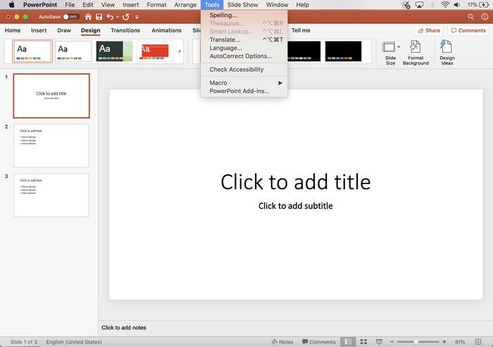 Thay đổi ngôn ngữ soạn thảo PowerPoint