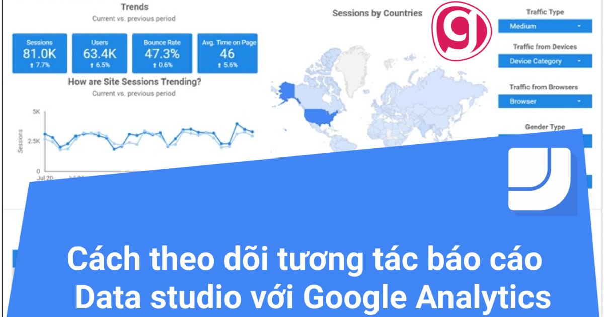 Cách theo dõi tương tác báo cáo Google data studio với Google Analytics