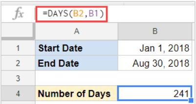 Công thức tính số ngày giữa hai thời điểm