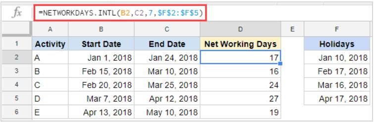 Công thức tính số ngày giữa hai thời điểm