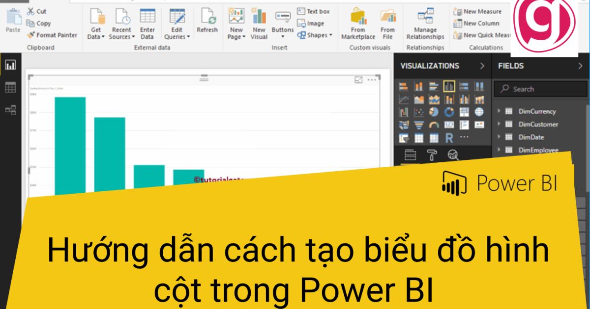 Hướng dẫn cách tạo biểu đồ hình cột trong Power BI