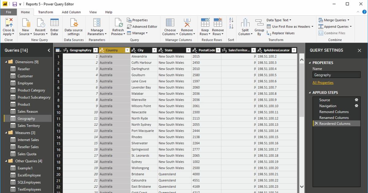 Hướng dẫn cách loại bỏ hoặc sắp xếp lại các cột trong Power BI