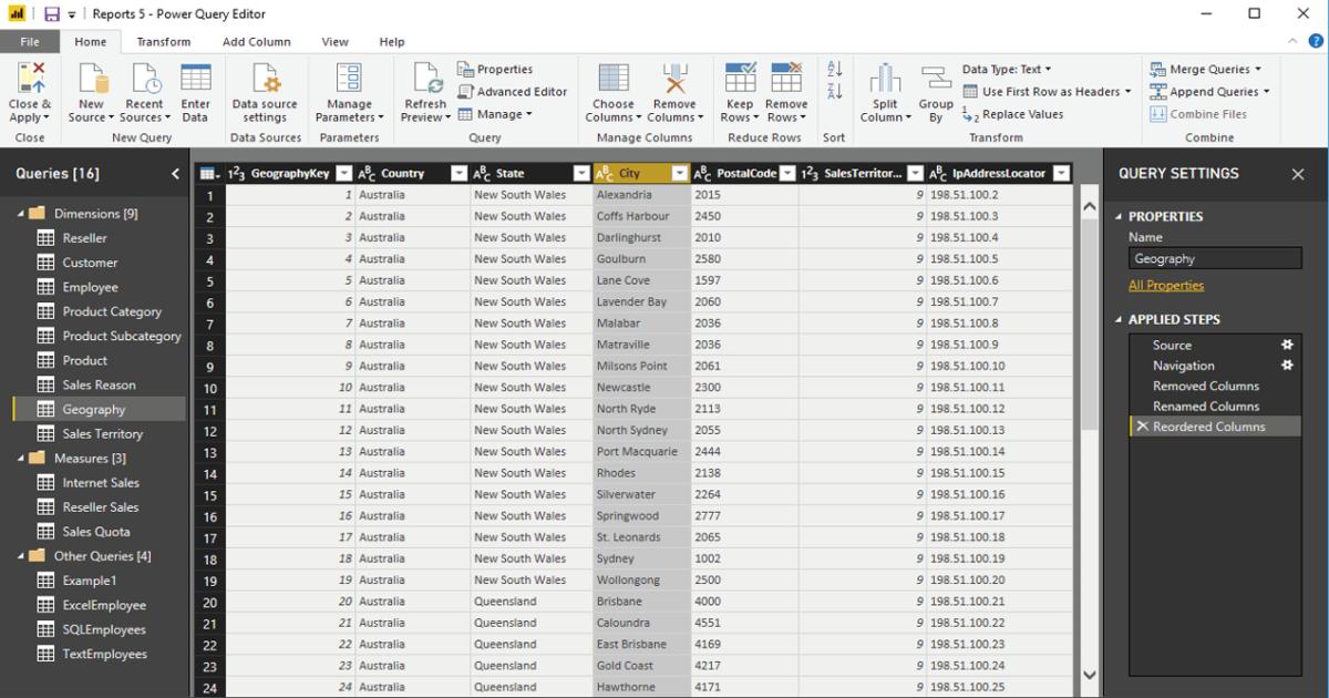 Hướng dẫn cách loại bỏ hoặc sắp xếp lại các cột trong Power BI
