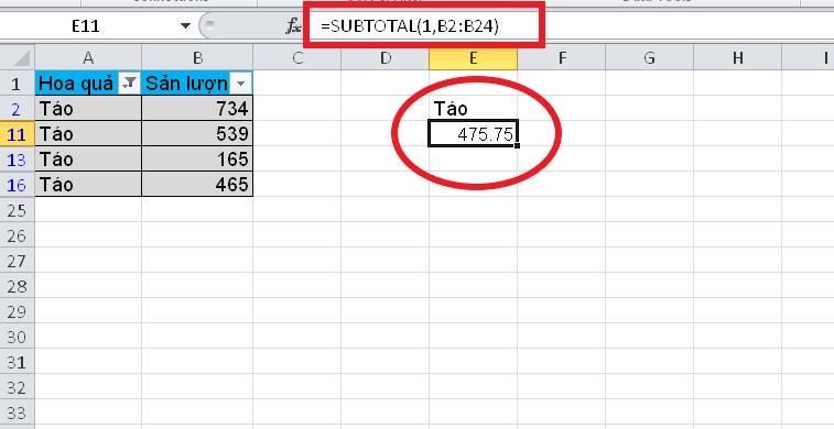 Cách tính trung bình các giá trị sau khi tìm kiếm Vlookup trong Excel