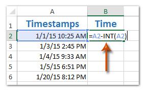 Cách tính trung bình dấu thời gian Timestamps trong Excel