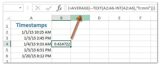 Cách tính trung bình dấu thời gian Timestamps trong Excel