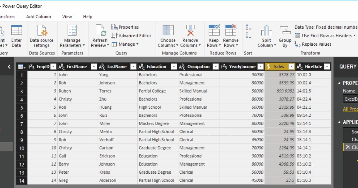 Hướng dẫn thay đổi kiểu dữ liệu của cột trong Power BI