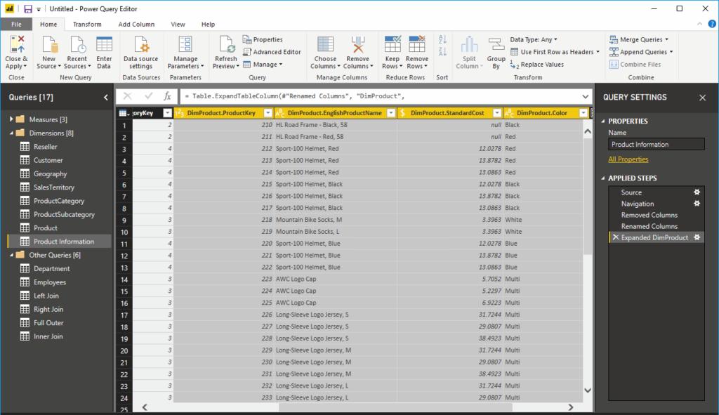 Hướng dẫn hợp nhất nhiều bảng trong Power BI