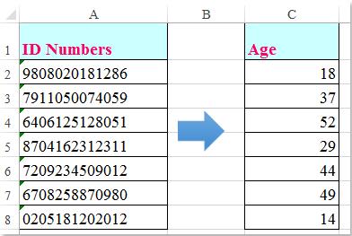 Hướng dẫn tính tuổi từ số ID trong Excel