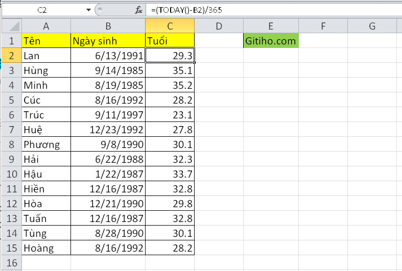 Excel theo yêu cầu  004 Thông báo ngày sinh nhật tự động bằng Excel sửa  công thức phần bình luận  YouTube