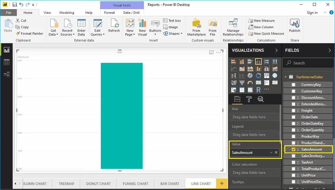 Hướng dẫn tạo biểu đồ đường kẻ Line Chart trong Power BI