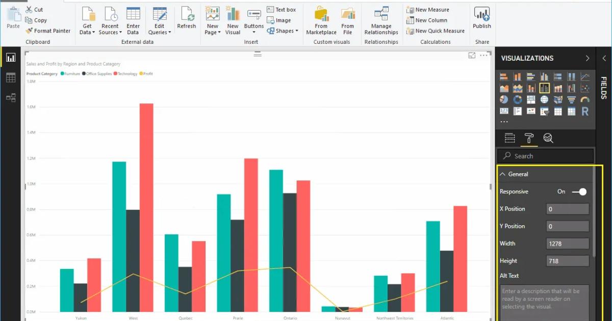 Hướng dẫn định dạng biểu đồ đường kẻ kết hợp cột liên cụm trong Power BI