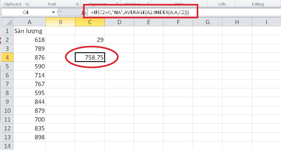 Hướng dẫn tính giá trị trung bình của một phạm vi động trong Excel