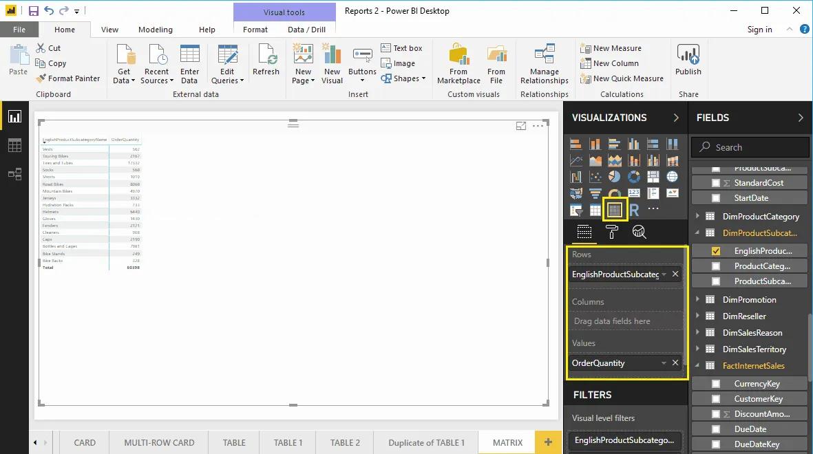 Hướng dẫn trình bày bảng ma trận Matrix trong Power BI