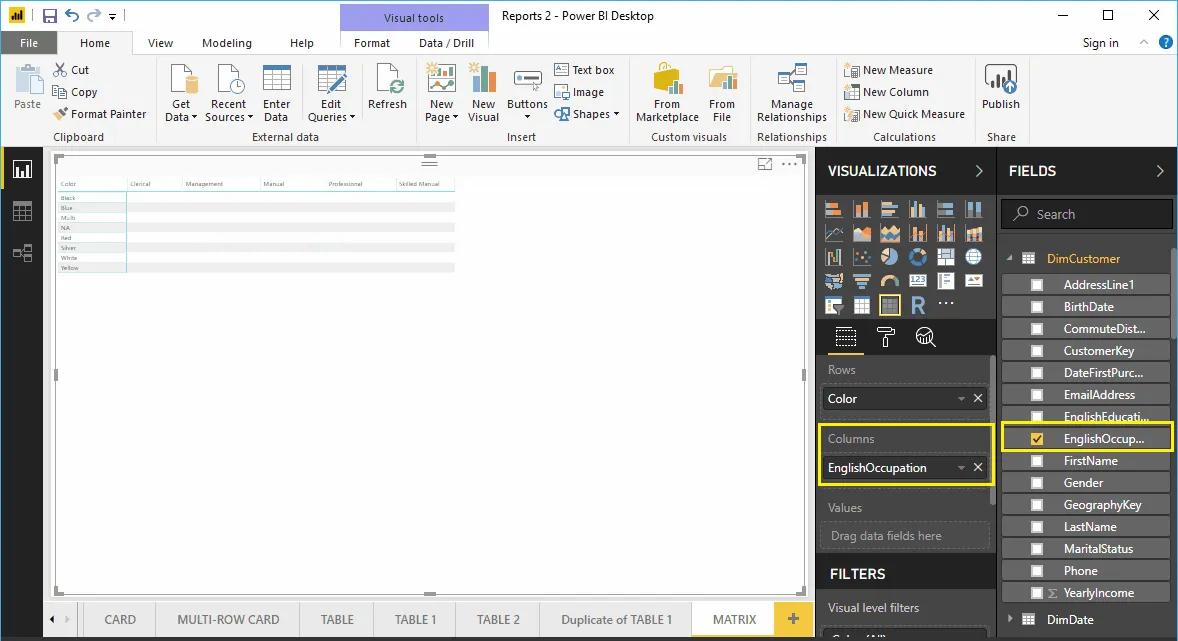 Hướng dẫn trình bày bảng ma trận Matrix trong Power BI