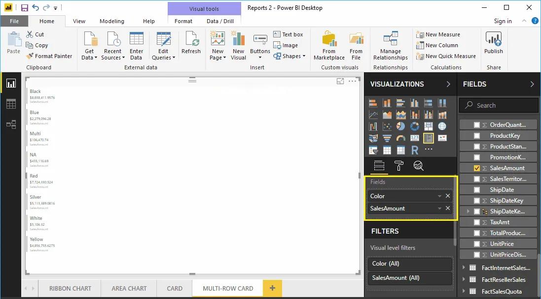 Hướng dẫn trình bày thẻ nhiều hàng (Multi-Row Card) trên Power BI