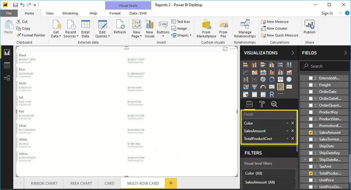Hướng dẫn trình bày thẻ nhiều hàng (Multi-Row Card) trên Power BI
