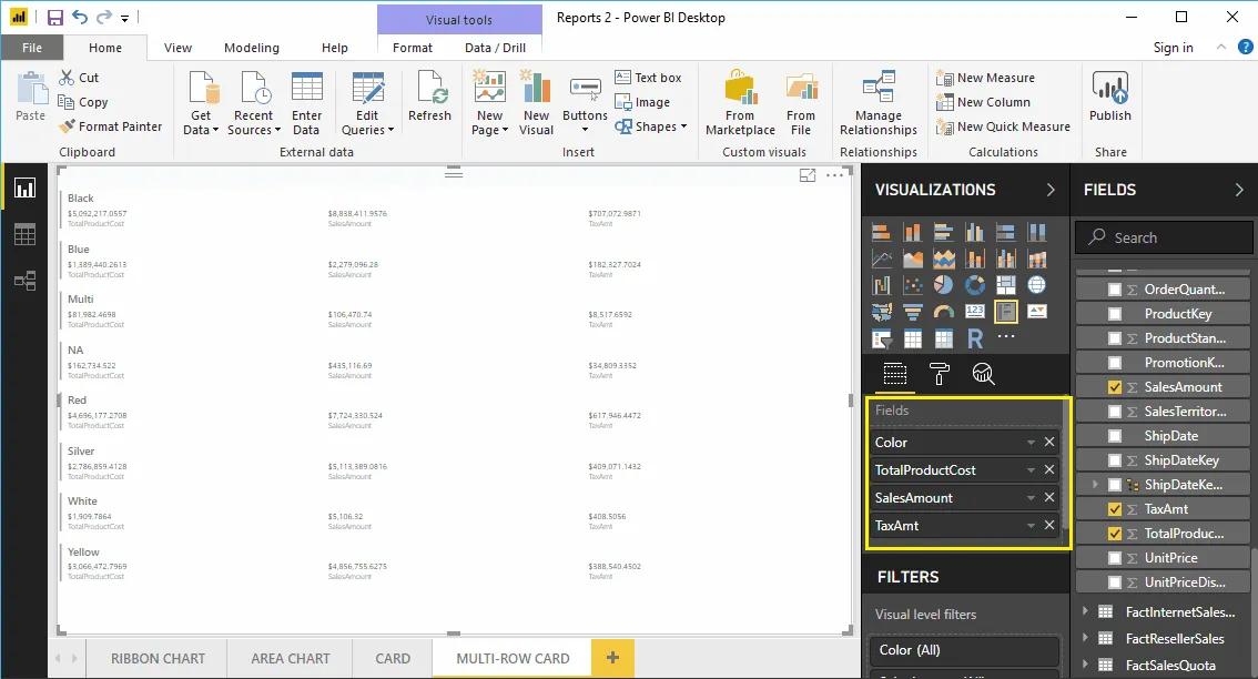 Hướng dẫn trình bày thẻ nhiều hàng (Multi-Row Card) trên Power BI