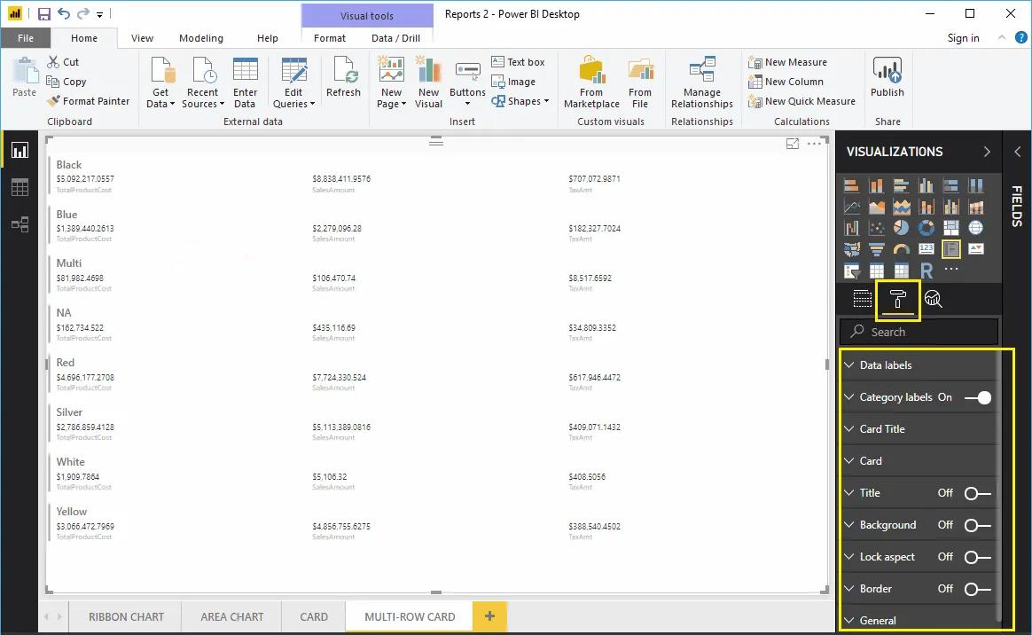 Hướng dẫn trình bày thẻ nhiều hàng (Multi-Row Card) trên Power BI
