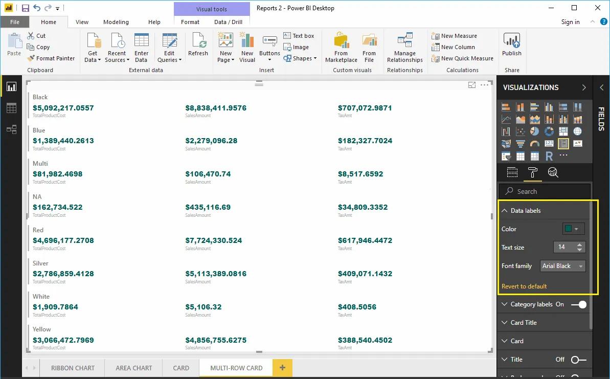 Hướng dẫn trình bày thẻ nhiều hàng (Multi-Row Card) trên Power BI