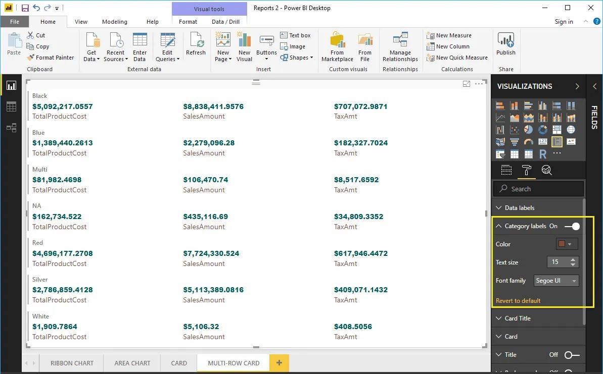 Hướng dẫn trình bày thẻ nhiều hàng (Multi-Row Card) trên Power BI