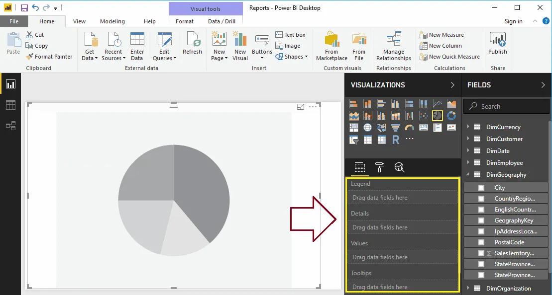 Hướng dẫn trình bày biểu đồ hình tròn (hình bánh) trong Power BI