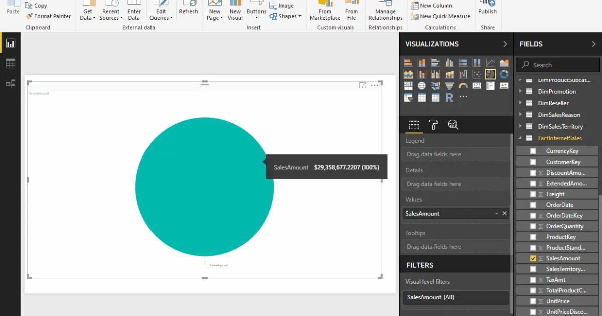Hướng dẫn trình bày biểu đồ hình tròn (hình bánh) trong Power BI