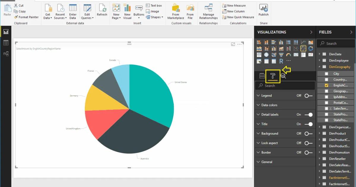 Hướng dẫn trình bày biểu đồ hình tròn (hình bánh) trong Power BI