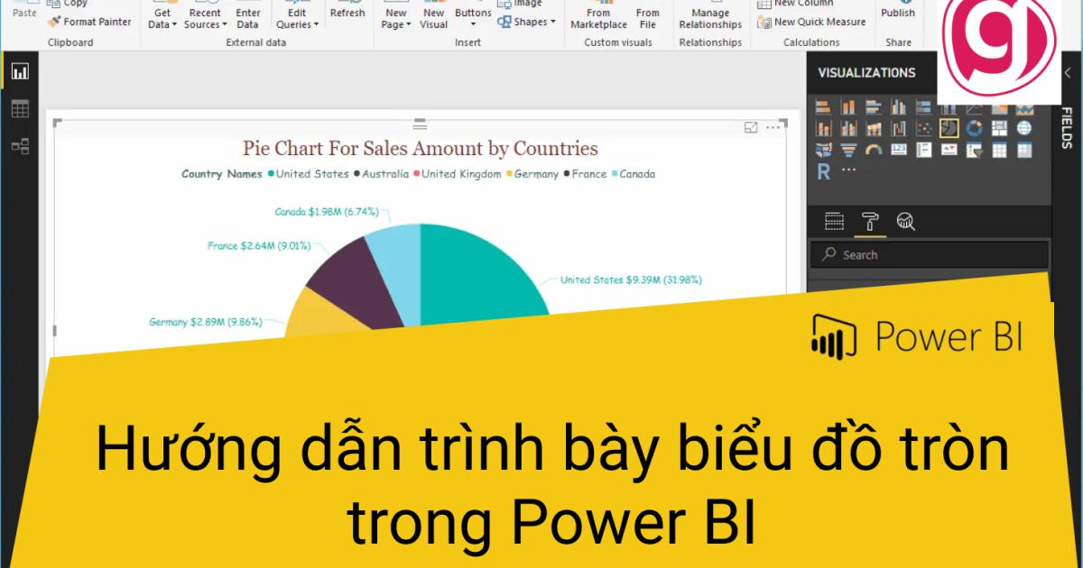 Hướng dẫn trình bày biểu đồ hình tròn (hình bánh) trong Power BI