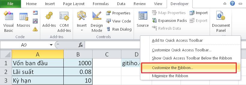 Hướng dẫn tính lãi kép bằng Excel