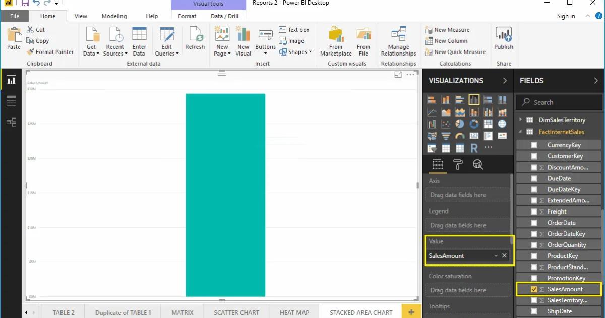 Hướng dẫn trình bày biểu đồ vùng xếp chồng trên Power BI