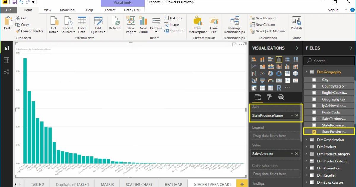 Hướng dẫn trình bày biểu đồ vùng xếp chồng trên Power BI