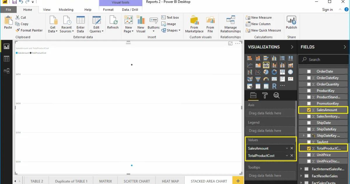 Hướng dẫn trình bày biểu đồ vùng xếp chồng trên Power BI