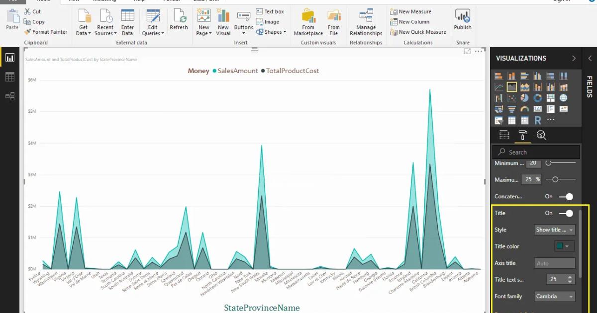 Hướng dẫn trình bày biểu đồ vùng xếp chồng trên Power BI