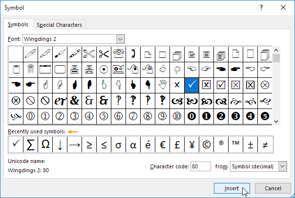 Hướng dẫn cách thêm dấu tích chữ V vào trang tính Excel