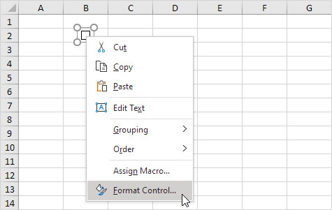 cách tạo ô click chọn trong Excel cho danh sách công việc