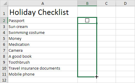 Xóa Check box trên Excel