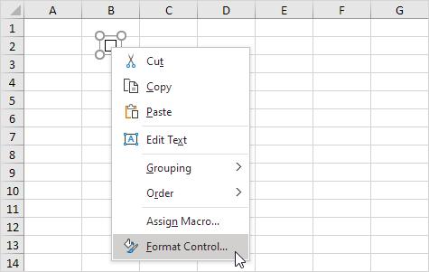 thêm checkbox trong Excel và liên kết với 1 ô