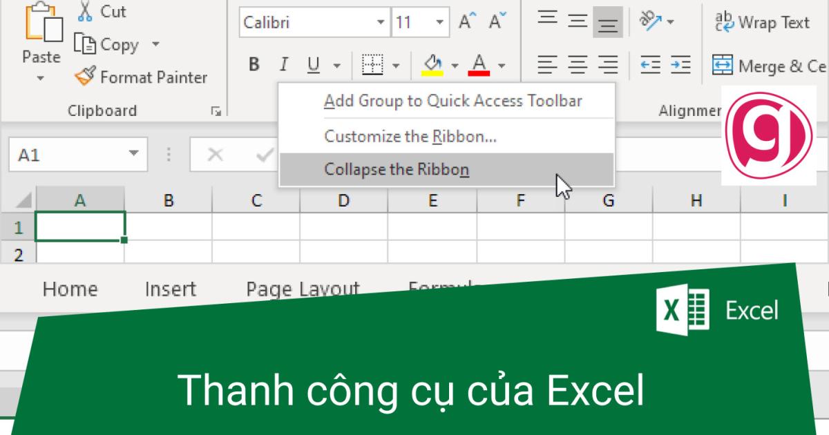 Hướng dẫn thu gọn hoặc tùy chỉnh thanh công cụ của Excel