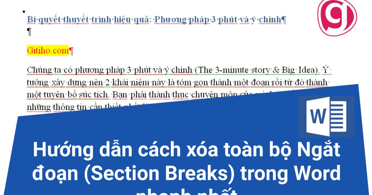 Hướng dẫn cách xóa toàn bộ Ngắt đoạn (Section Breaks) trong Word nhanh nhất